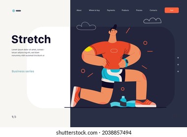Runners - a man running and exercising outside, website template