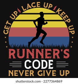Runners man vintages tshirt design vector design 
