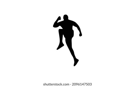 Runners on sprint men on white background. vector illustration