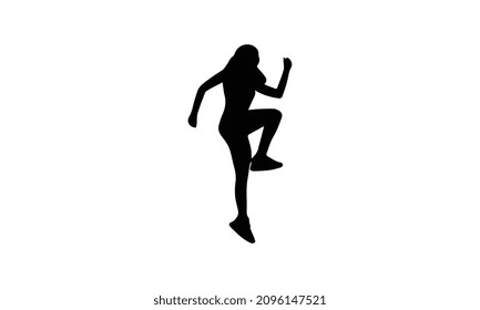 Runners on sprint men on white background. vector illustration
