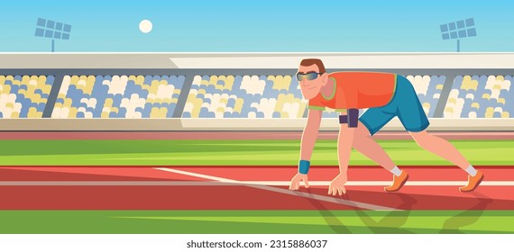 Runners outdoor. Background template with sport active peoples exact vector illustration