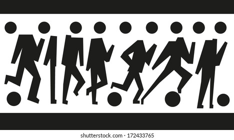 runners , people - abstract vector illustration
