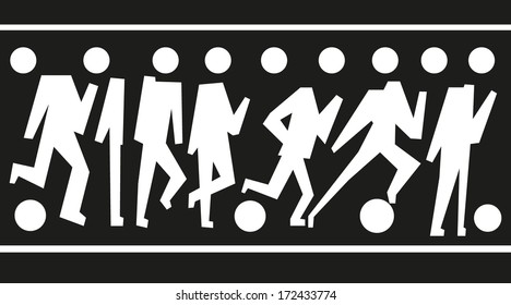 runners , people - abstract vector illustration