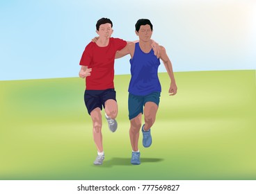 Runners Running together