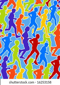 runners - seamless pattern