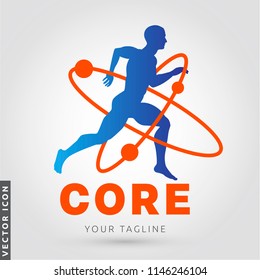 Runner's silhouette in Atom Logo/Icon