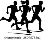 Runners silhouette - runners silhouette bundle	
