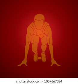 Runners sprinting, Marathon running designed using pixels graphic vector
