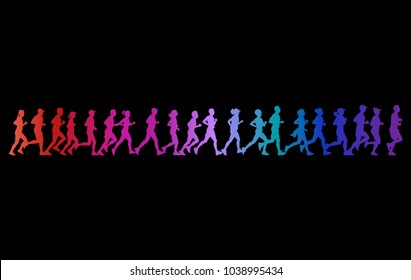 Runners vector illustration