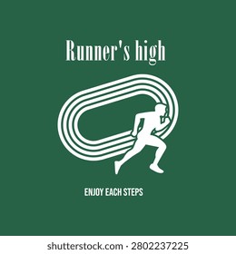 Runners's High Athletic Track and Athlete Perfect for Apparel, Sticker, etc