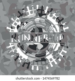 Runner-up on grey camouflage pattern