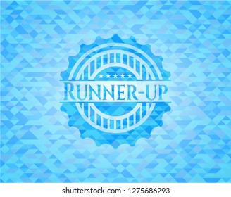 Runner-up realistic sky blue mosaic emblem