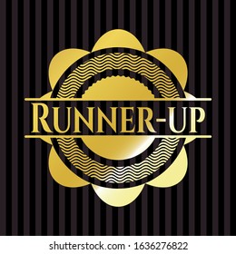 Runner-up shiny badge. Vector Illustration. Detailed.