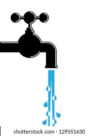 runnig tap water  - illustration