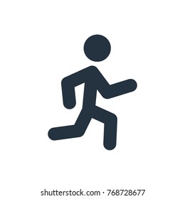 runnin man icon on white background, fitness, sport