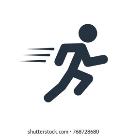 runnin man icon on white background, fitness, sport