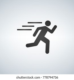 runnin man icon on white background, fitness, sport