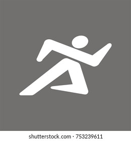 Running abstract human figure logo design template vector