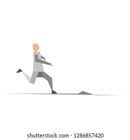 Running abstract people. Vector graphics