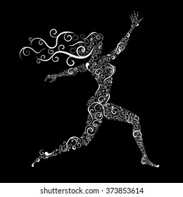 Running abstract woman