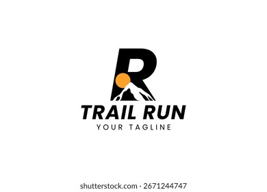 Correr por la montaña Trail Run Diseño de logotipo