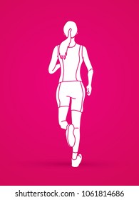 Running action, Marathon Runner, Start running graphic vector.