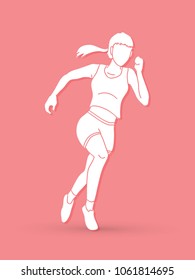 Running action, Marathon Runner, Start running graphic vector.