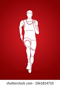 Running action, Marathon Runner, Start running graphic vector.