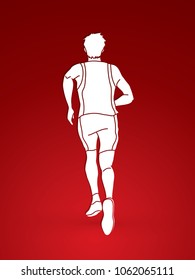 Running action, Marathon Runner, Start running graphic vector.