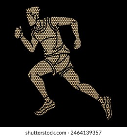 Running Action Movement Marathon Runner A Man Start Running Cartoon Sport Graphic Vector