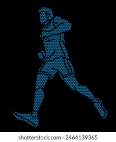 Running Action Movement Marathon Runner A Man Start Running Cartoon Sport Graphic Vector