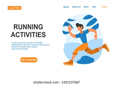 running activities vector illustration concept, people adopt a healthy lifestyle by running, suitable for, landing page, template, ui, web, homepage, poster, banner, flyer