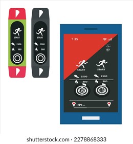 revisor de actividad en ejecución ilustración vectorial de android watch