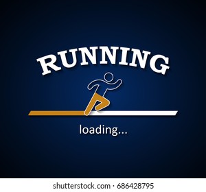 Running activity is loading with a man silhouette design 