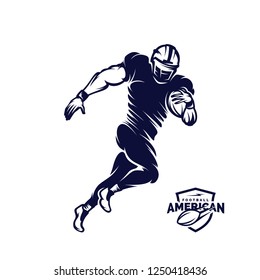 Running American football player logo silhouette, American Football logo