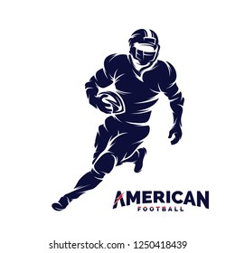 Running American Football Player Logo Silhouette, American Football Logo