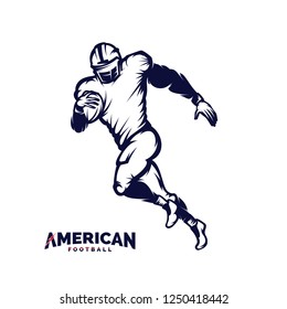 Running American football player logo silhouette, American Football logo