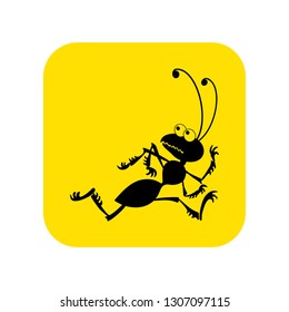 Running ant icon vector. Vector illustration.