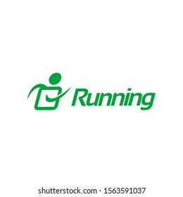 Running app logo with man running icon