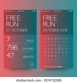 Running App UX UI Design for Smart Phones