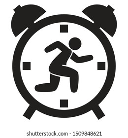 running around the clock - time management scheduler icon