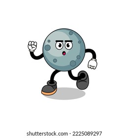 running asteroid mascot illustration , character design