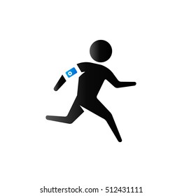 Running athlete icon in duo tone color. Marathon triathlon sport
