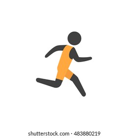 Running athlete icon in flat color style.
