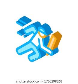 Running Athlete Icon Vector. Isometric Running Athlete sign. color isolated symbol illustration