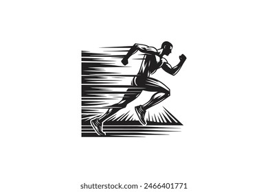 Running Athlete Logo, Vektorgrafik Silhouette