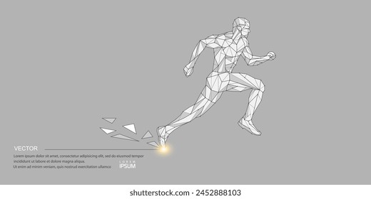 Running athlete. Olympic Games . Male fitness athlete.Vector illustration .