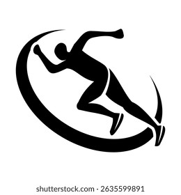 Running athlete silhouette vector icon,minimalist and modern concept ideas,isolated on white background,can be for logo,run competition