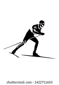 Running athletes skiing in competitions, biathletes