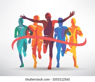 Running Athletes Symbol, Sport And Competition Concept